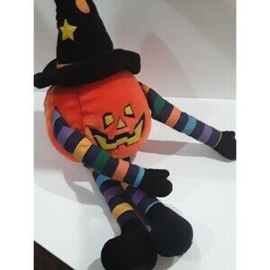 Vintage Plush Pumpkin/Jack'o'lantern Witch, A and A Plush Inc. 1992, 24 inch